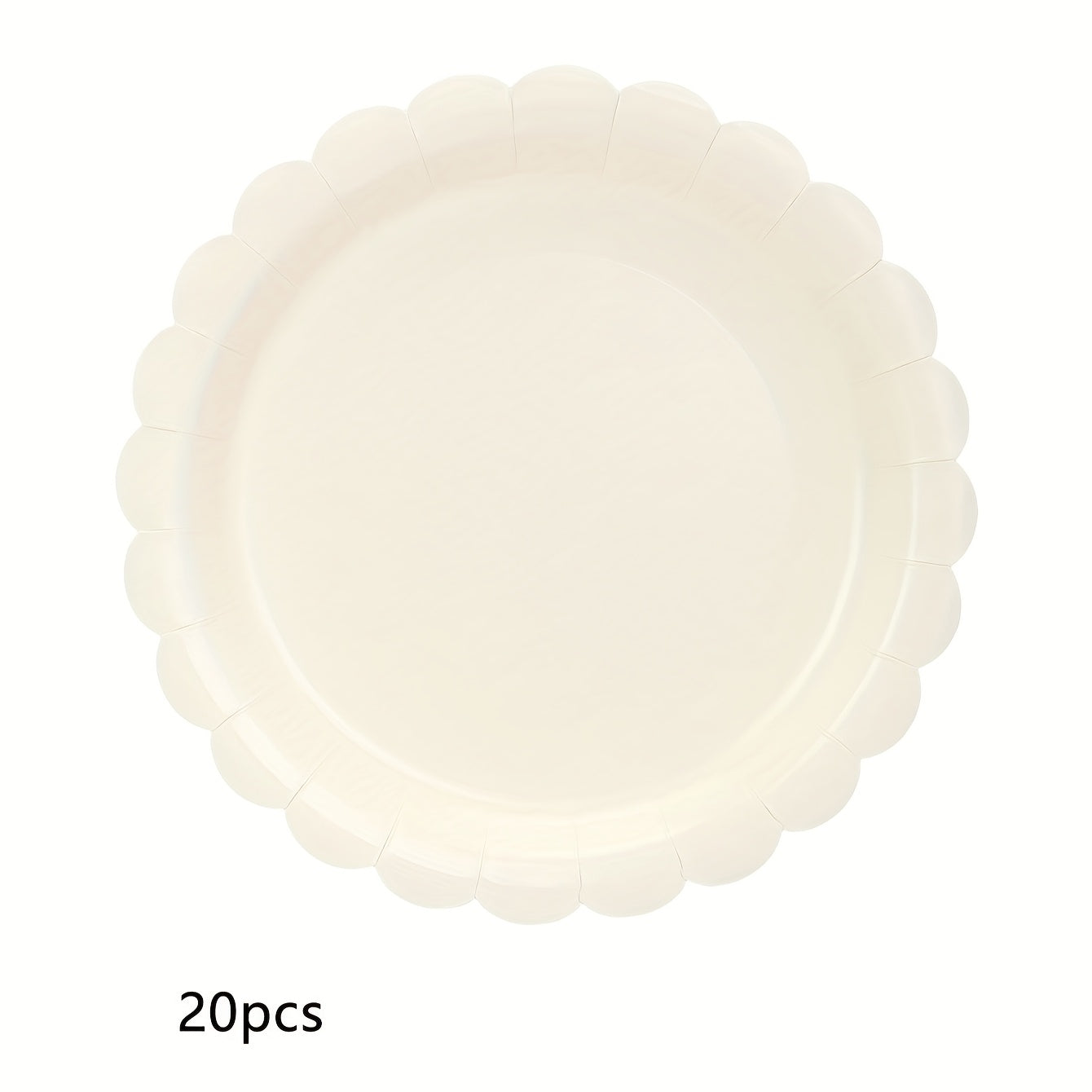Elfenbeinfarbene Pappteller mit Muschelrand