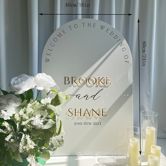 Acryl-Bogenschild mit 3D-Namen – personalisierbar