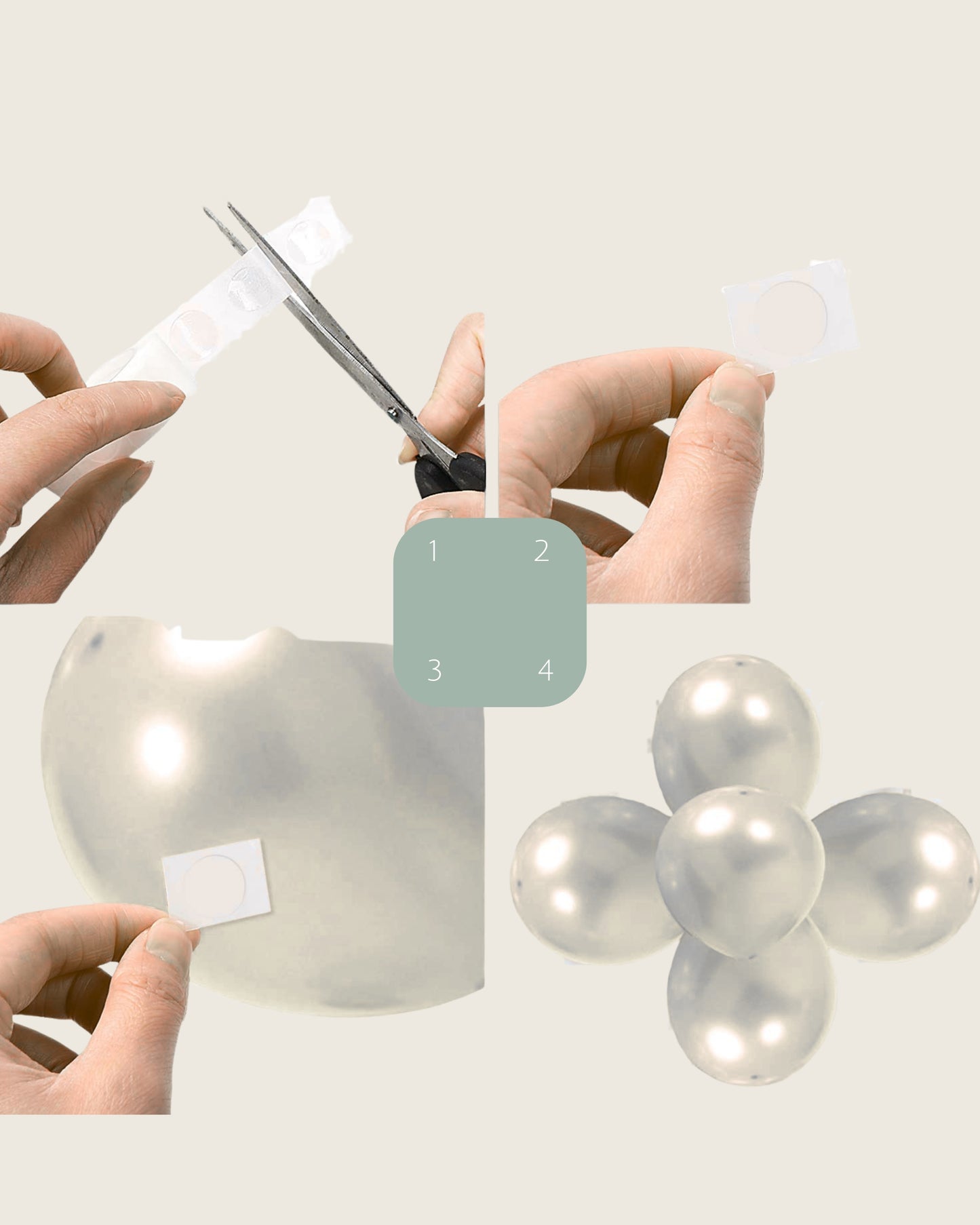 Ballon-Klebepunkte Transparent, doppelseitig