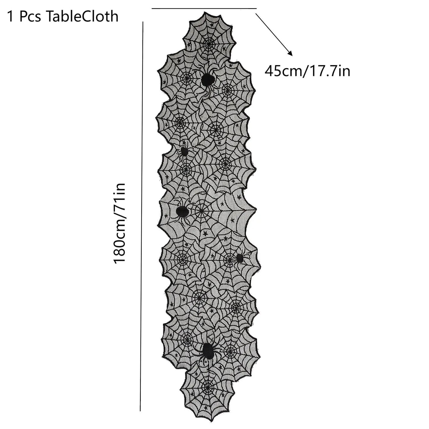 Schwarze Spitze im Spinnennetz-Design