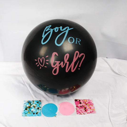 36-Zoll schwarzer Gender-Reveal-Ballon