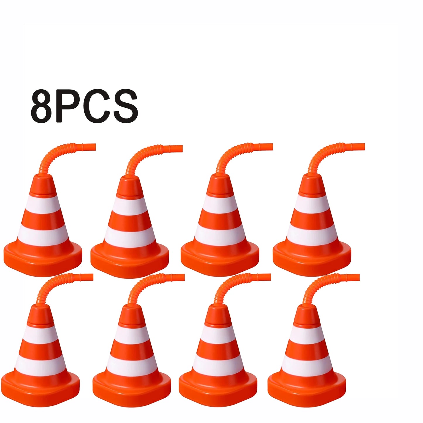 Bau-Becher in Kegelform mit Strohhalm