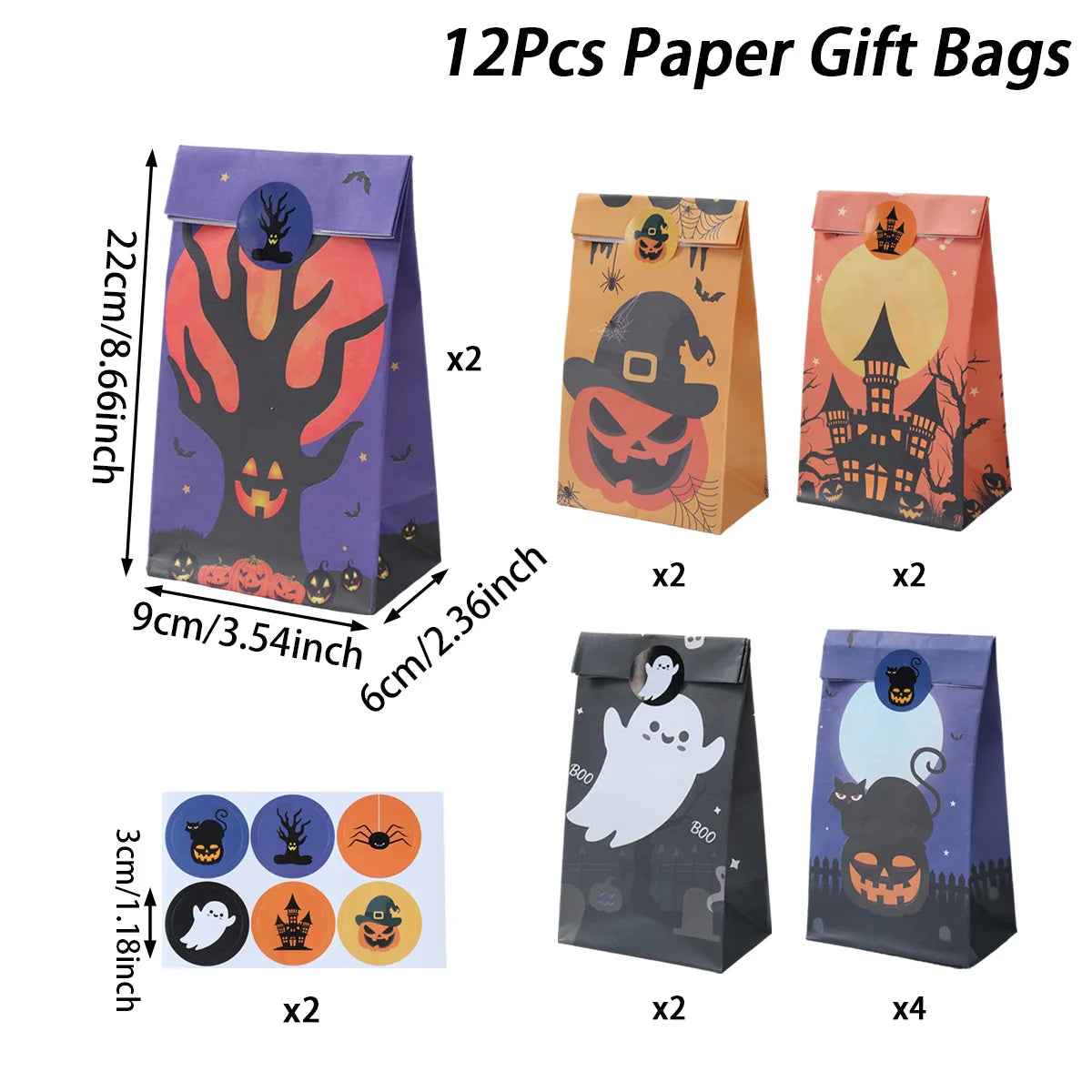 Halloween-Geschenktüten ideal für Süßes oder Saures,