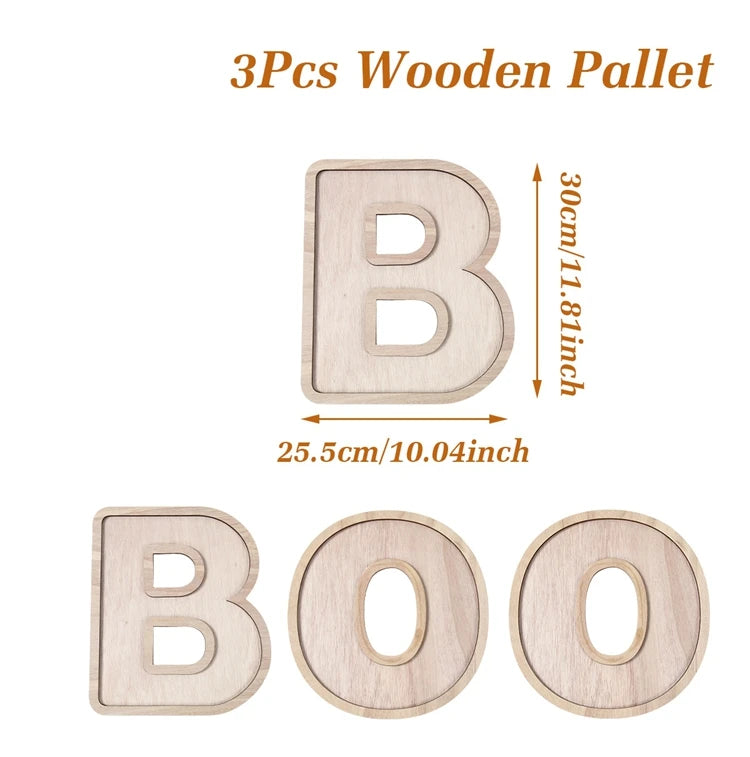 Halloween-Holztablett, Partyteller, Fledermausförmige Palette für Halloween-Dekoration