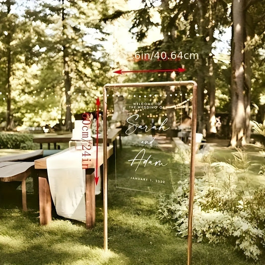 Transparent / Schwarz Acryl-Willkommensschild – personalisierbar