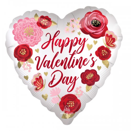 Happy Valentine - Jumbo Satin Painted Flowers - 28 inch - Anagram
