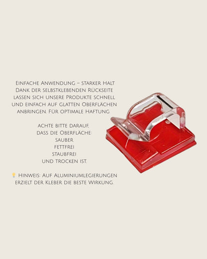 transparente Clips – selbstklebend