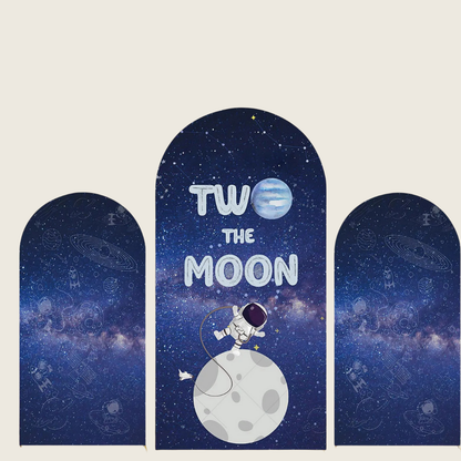„Two The Moon“ Backdrop Cover – Astronaut Weltraum-Motto