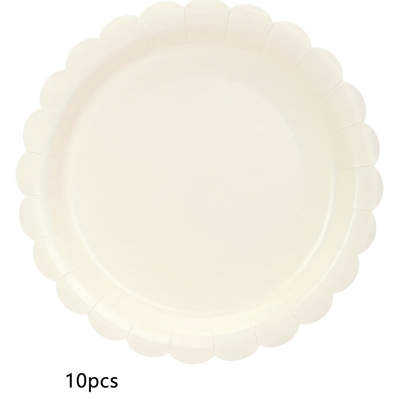 Elfenbeinfarbene Pappteller mit Muschelrand