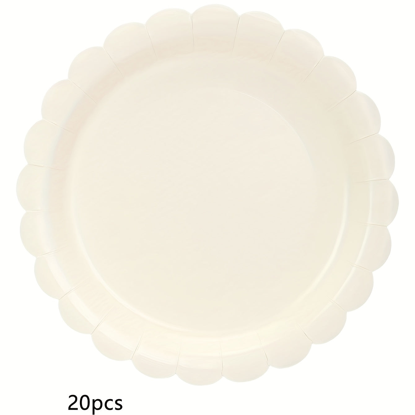 Elfenbeinfarbene Pappteller mit Muschelrand