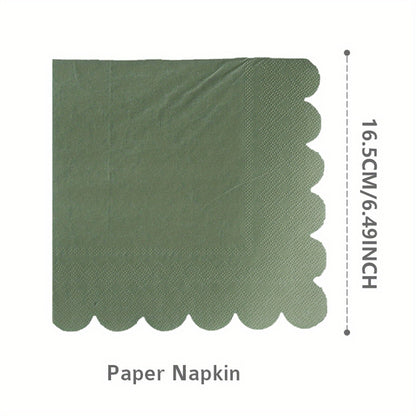 Pappgeschirr-Set in Salbeigrün