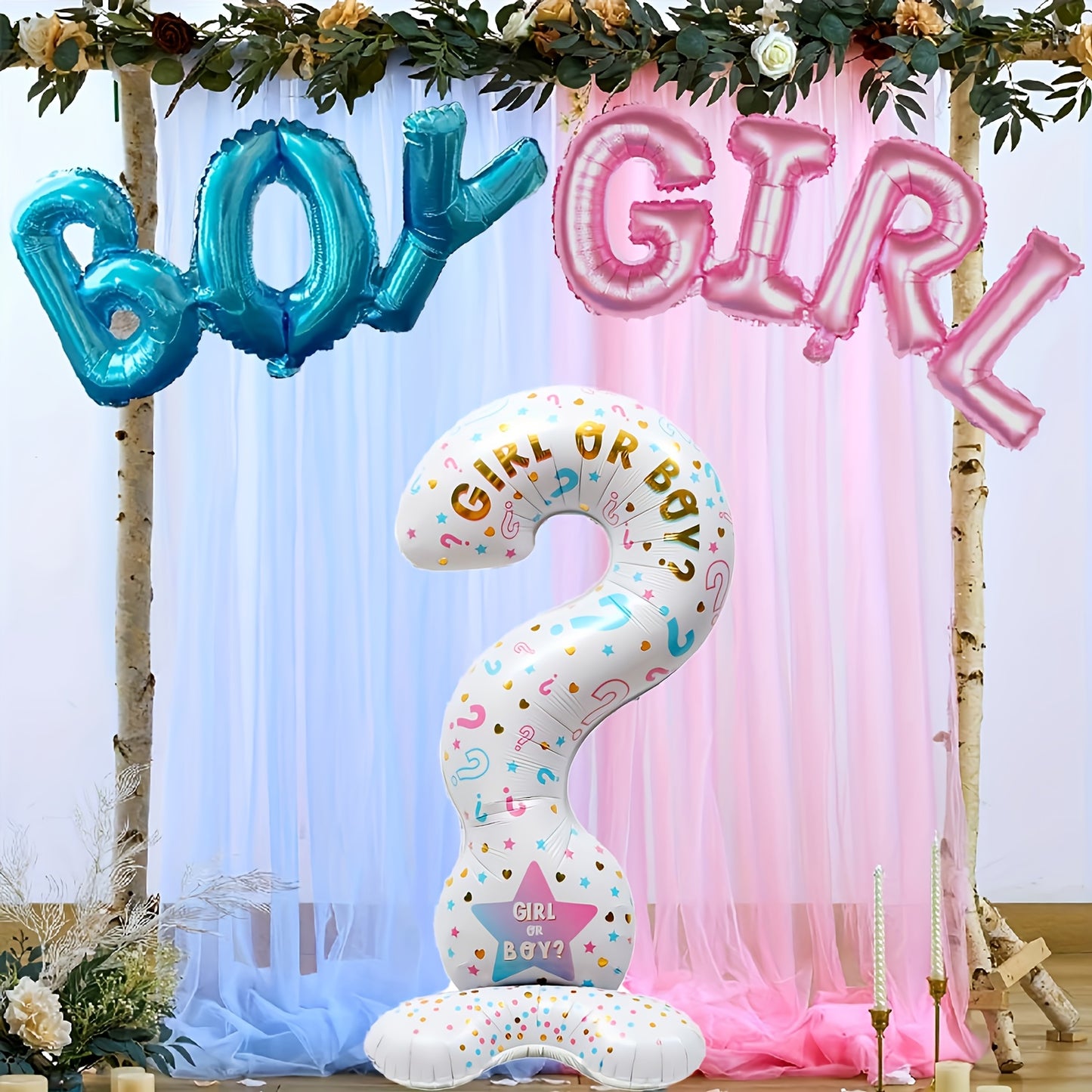 Gender Reveal Ballon-Set – Rosa & Blau mit „GIRL“ & „BOY“-