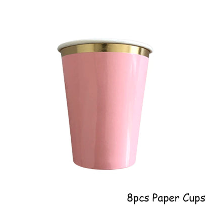 Rosa Gold Party Pappgeschirr