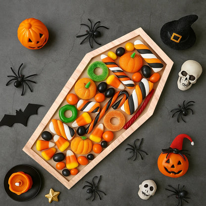 Halloween-Holztablett, Partyteller, Fledermausförmige Palette für Halloween-Dekoration