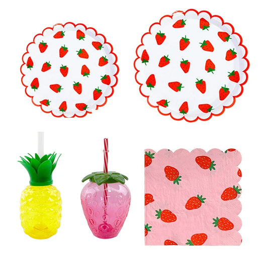Erdbeer Party Einweggeschirr