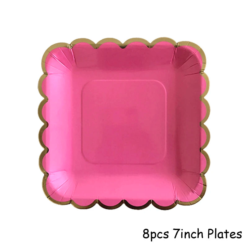 Pink Gold Party Pappgeschirr