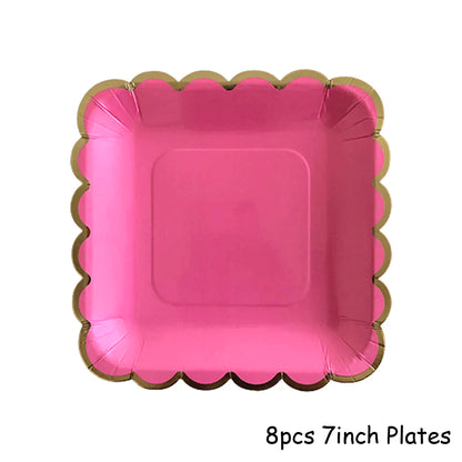 Pink Gold Party Pappgeschirr