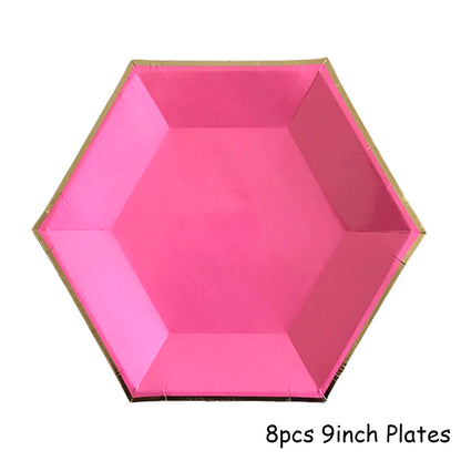 Pink Gold Party Pappgeschirr