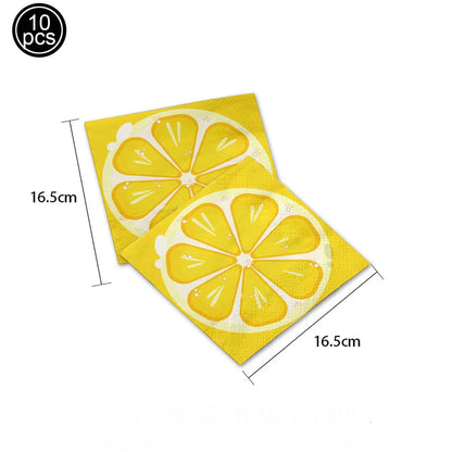 Gelbe Zitronen, Partyzubehör Pappgeschirr