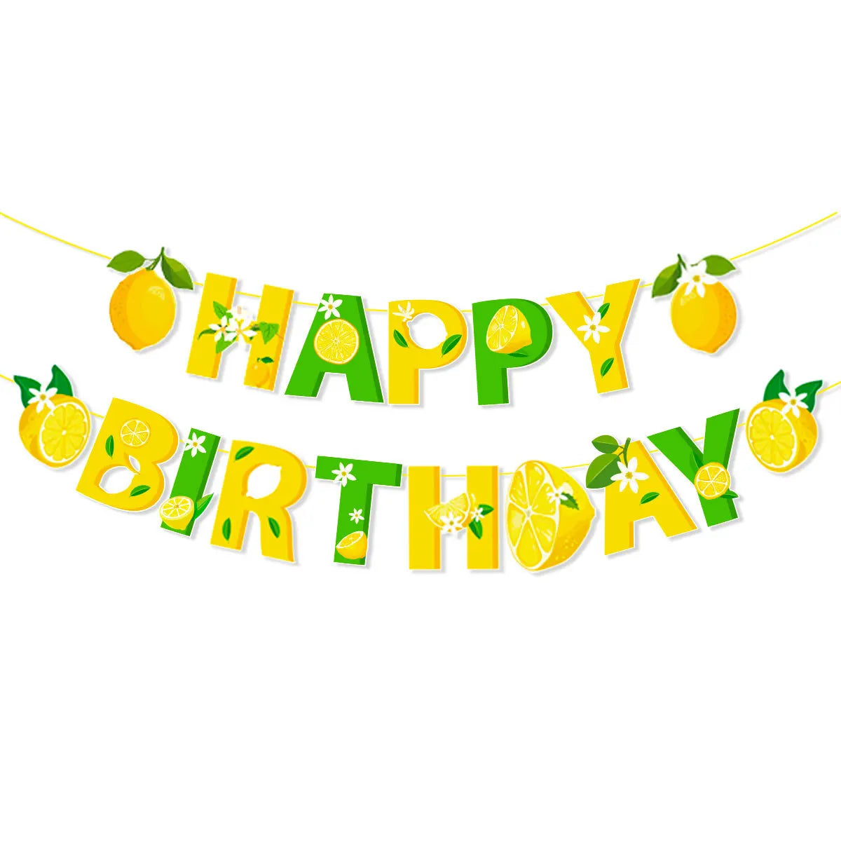 Sommer Obst Banner – Wassermelone, Zitrone, Kirsche & Erdbeere | Hängedeko für Geburtstag & Sommerparty