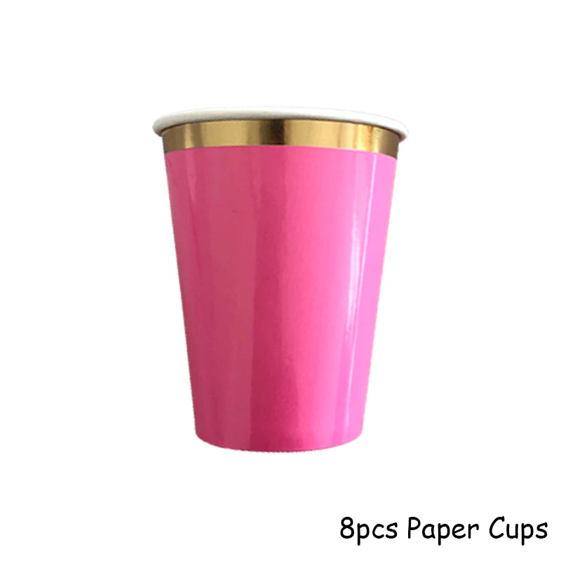 Pink Gold Party Pappgeschirr
