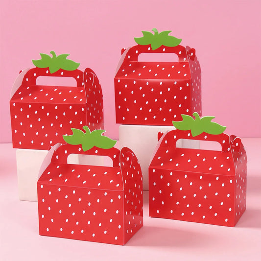 Süße Erdbeer-Geschenkboxen aus Papier