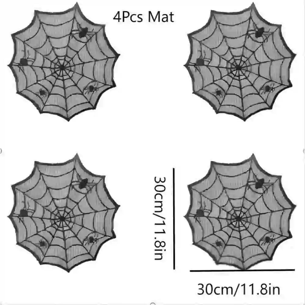 Schwarze Spitze im Spinnennetz-Design