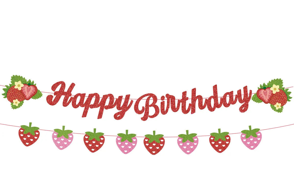 Sommer Obst Banner – Wassermelone, Zitrone, Kirsche & Erdbeere | Hängedeko für Geburtstag & Sommerparty