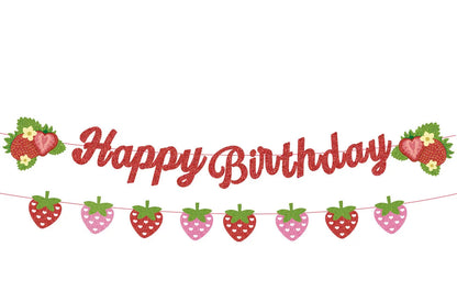 Sommer Obst Banner – Wassermelone, Zitrone, Kirsche & Erdbeere | Hängedeko für Geburtstag & Sommerparty
