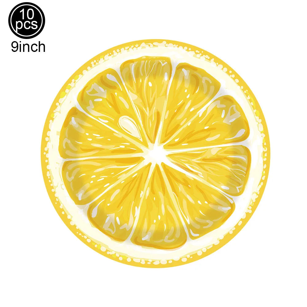 Gelbe Zitronen, Partyzubehör Pappgeschirr