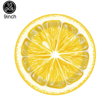 Gelbe Zitronen, Partyzubehör Pappgeschirr