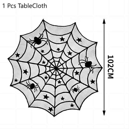 Schwarze Spitze im Spinnennetz-Design