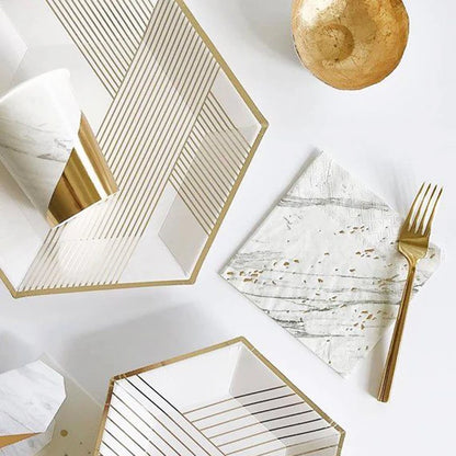 Weißes Thema Party Pappgeschirr