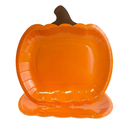 10–100x Halloween-Kürbis-Pappteller