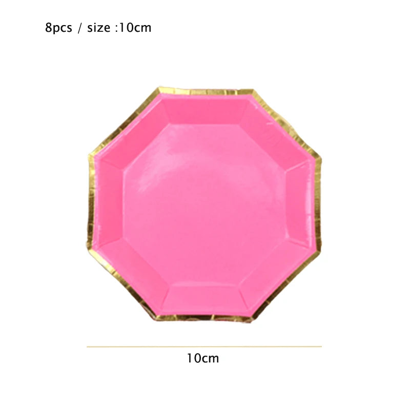 Pink Gold Party Pappgeschirr