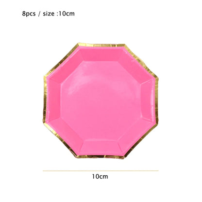Pink Gold Party Pappgeschirr