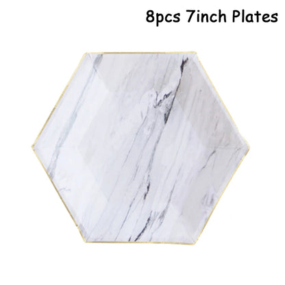 Weißes Thema Party Pappgeschirr