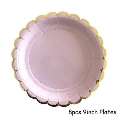 Lila Gold Party Pappgeschirr