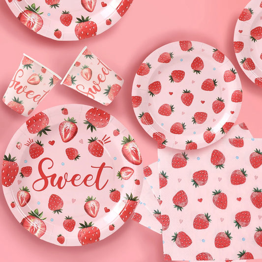 Süßes Erdbeer Pappgeschirr