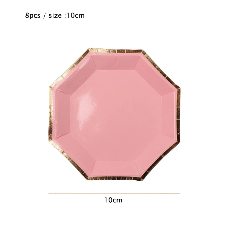 Rosa Gold Party Pappgeschirr