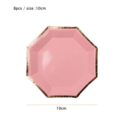 Rosa Gold Party Pappgeschirr