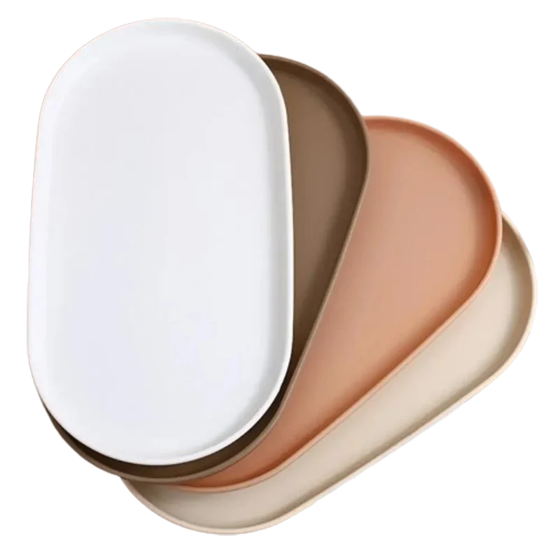 Desserttablett, stapelbares, ovales Serviertablett