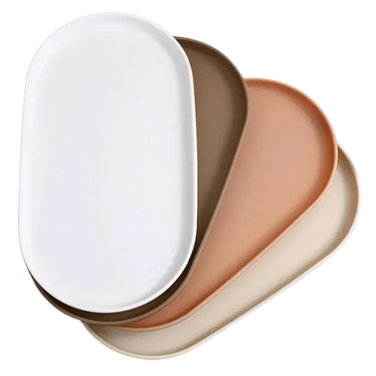 Desserttablett, stapelbares, ovales Serviertablett