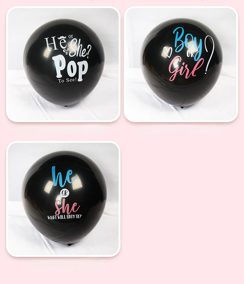 36-Zoll schwarzer Gender-Reveal-Ballon
