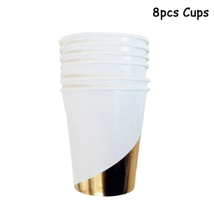 Weißes Thema Party Pappgeschirr