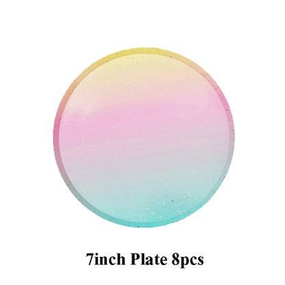 Regenbogen Pappgeschirr