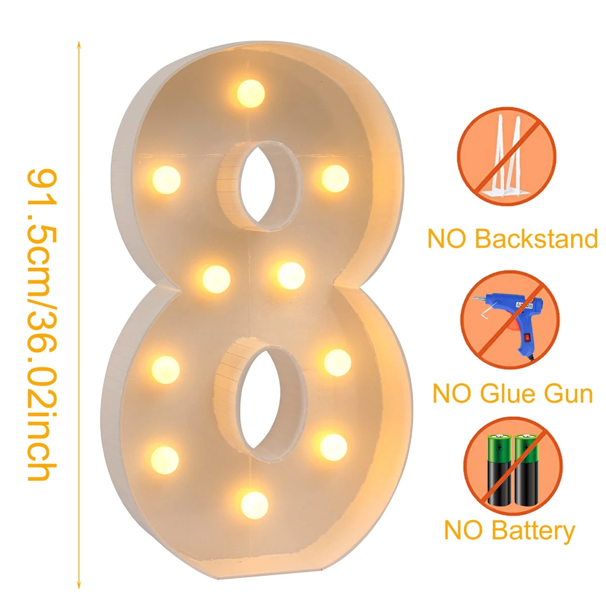 XXL LED Geburtstagszahlen 91,5 cm