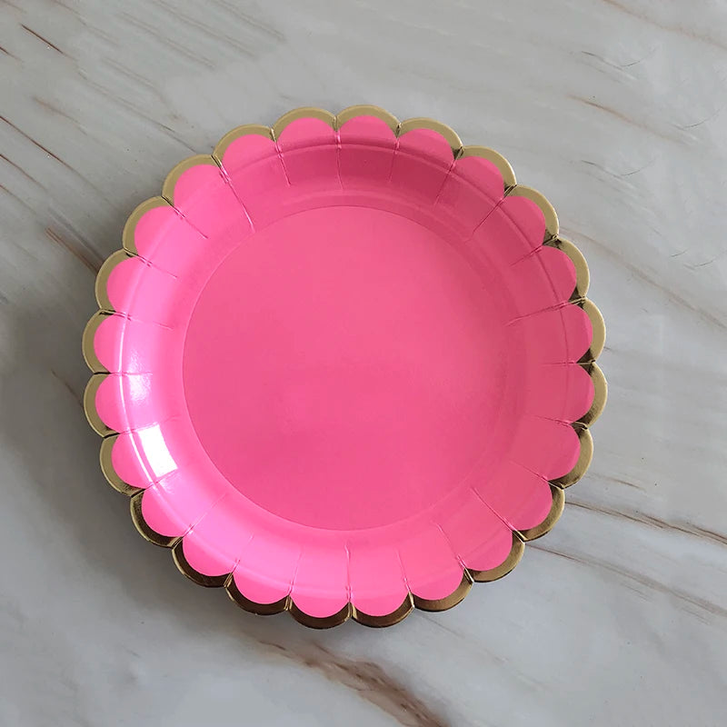 Pink Gold Party Pappgeschirr