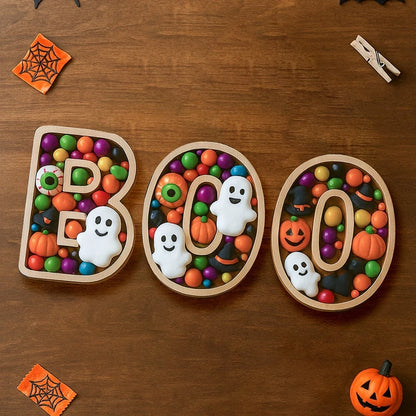 Halloween-Holztablett, Partyteller, Fledermausförmige Palette für Halloween-Dekoration