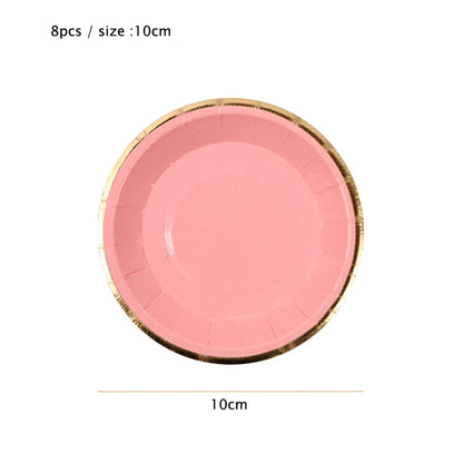 Rosa Gold Party Pappgeschirr